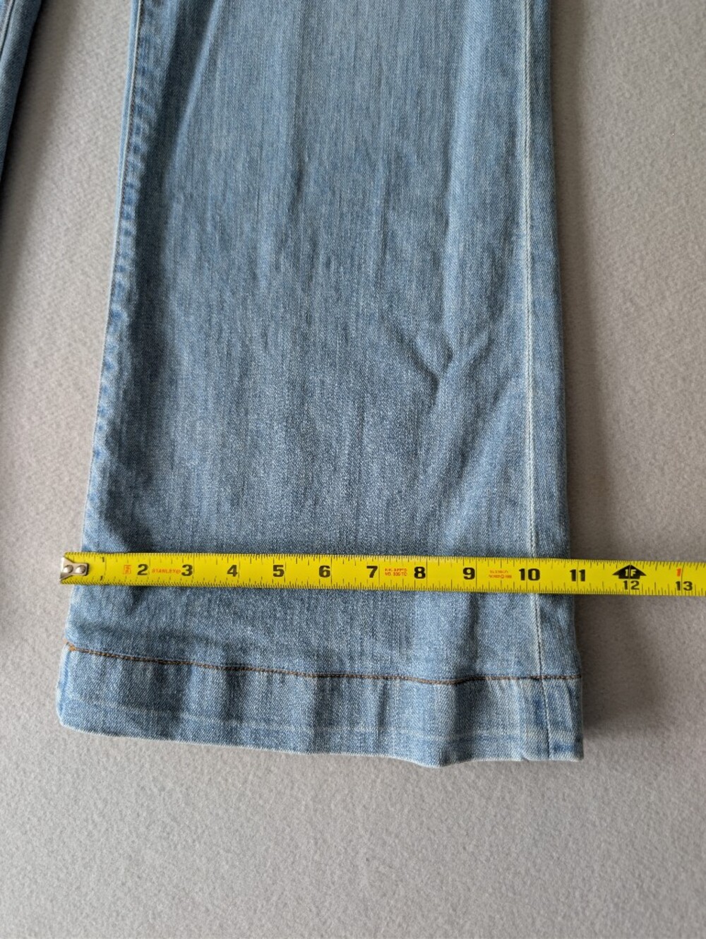 ASKK NY Brickhouse Wide Leg High Waist Button Accent Denim Trouser Jeans Sz 25 image 9